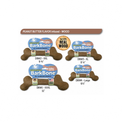 PET QWERKS® DINOSAUR BARKBONE® WOOD PEANUT BUTTER FLAVORED NYLON BONE