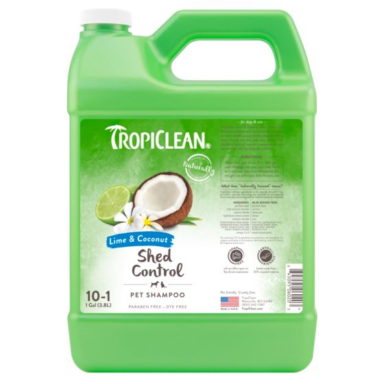 Tropiclean Lime And Coconut Deshedding Shampoo for Pets 1gal