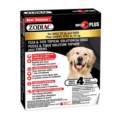 Zodiac Infestop PLUS for Dogs 25KG and Over - 4 Tubes