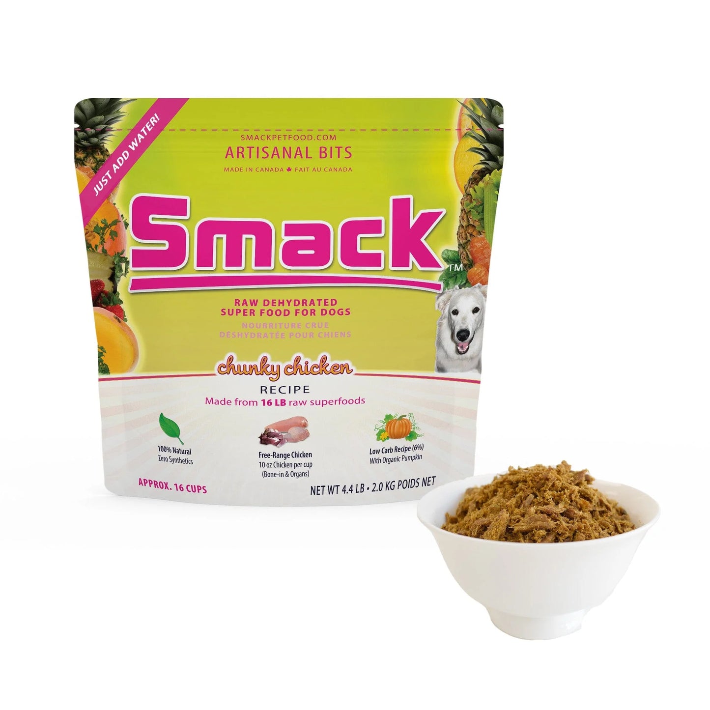 Smack Raw Dehydrated Artisanal bits Chunky Chicken (DOG) 4.4lbs