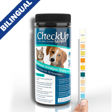 CHECKUP PET WELLNESS URINALYSIS TESTING KIT 10 IN 1 URINE TESTING FOR CATS & DOGS