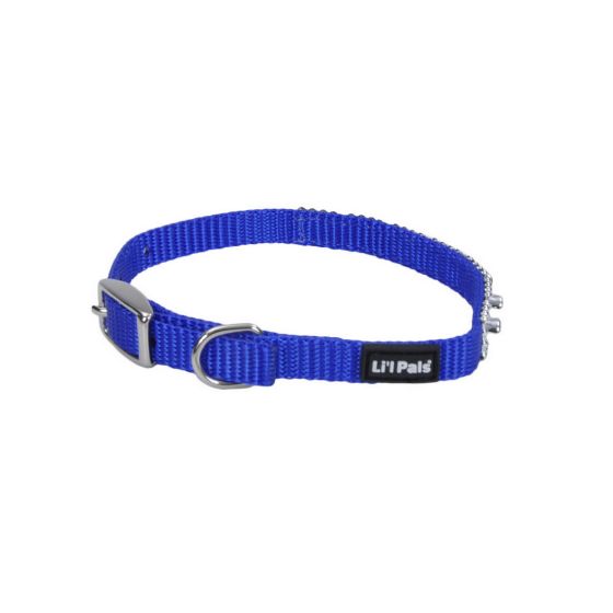 Li'L Pals Jeweled Nylon Collar Blue Dog 5/16x10in