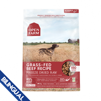 Open Farm Grass Fed Beef Freeze Dried Raw Dog Food 22 oz