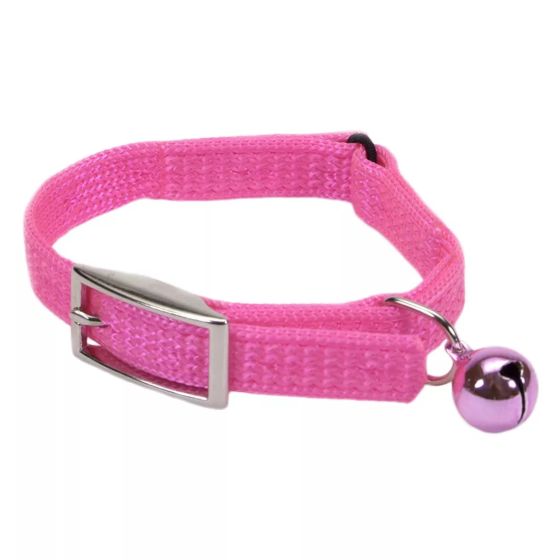 Sassy Snag Proof Nylon Safety collar Neon Pink Cat 8 inch