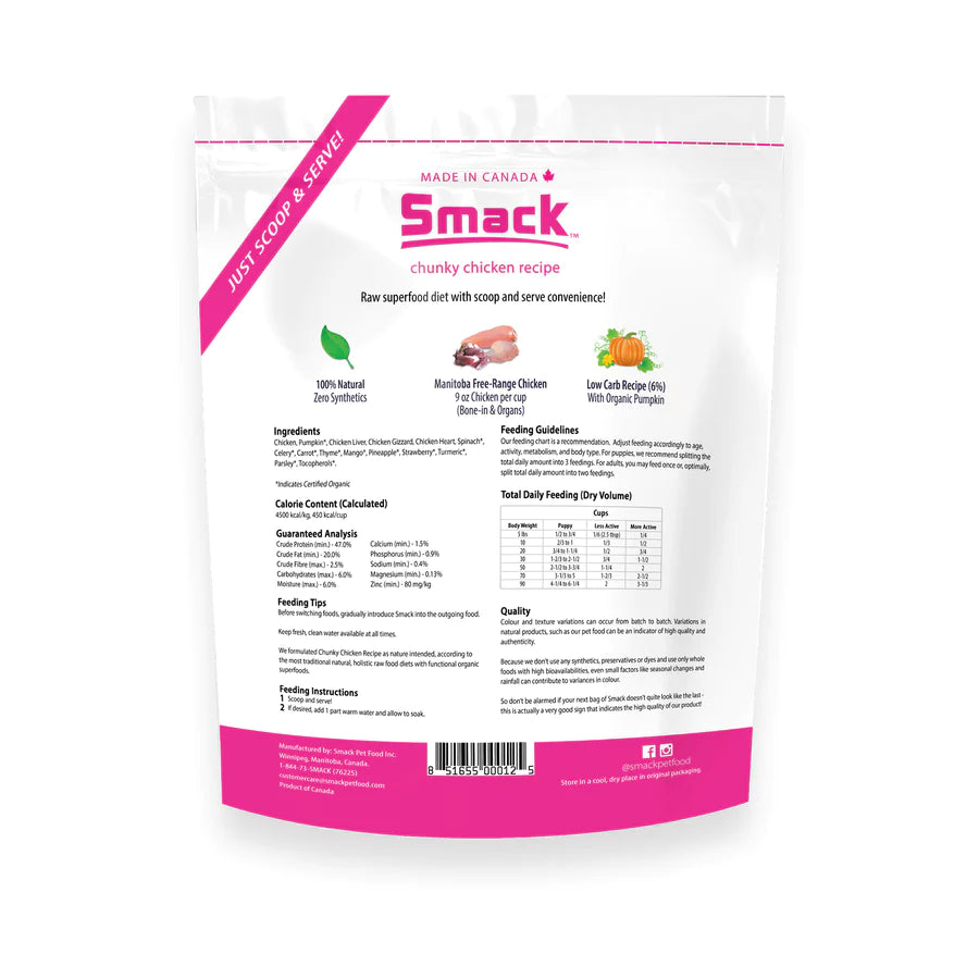 Smack Raw Dehydrated Chunky Chicken (DOG) 8.8OZ