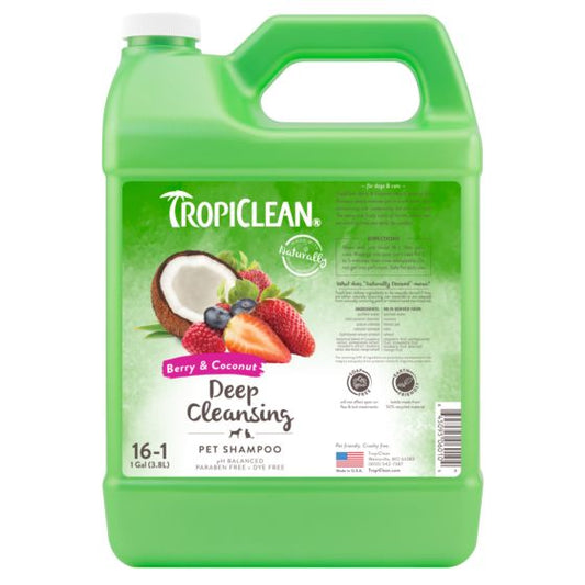 Tropiclean Berry And Coconut Deep Cleaning Shampoo for Pets 1gal
