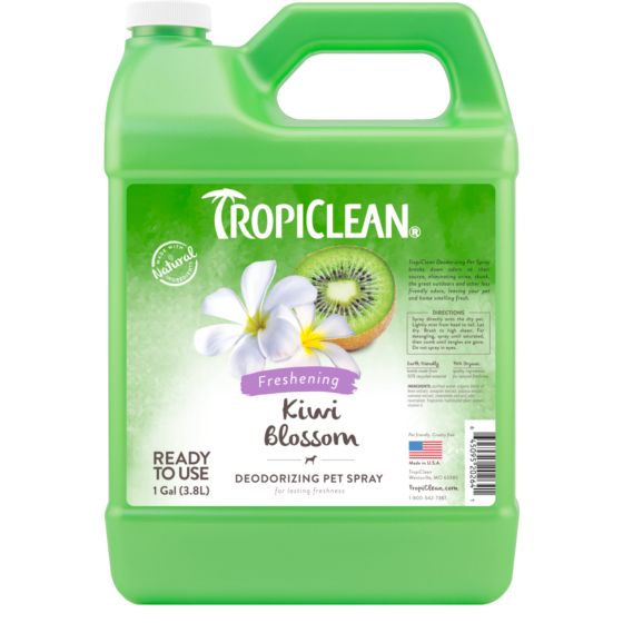 Tropiclean Kiwi Blossom Deodorizing Pet Spray for Pets 1gal