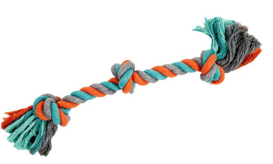 Bud'Z Rope Dog Toy With 3 Knots Orange And Blue 23.5"