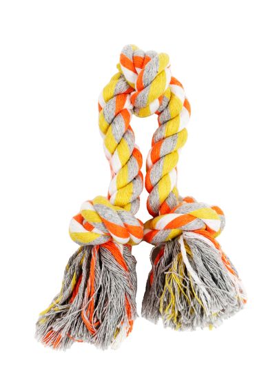 Bud'Z Rope With 3 Knots Orange And Yellow 12"