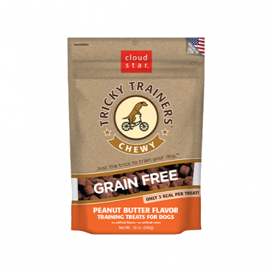 CLOUD STAR® TRICKY TRAINERS® CHEWY GRAIN FREE PEANUT BUTTER DOG TREATS 12 OZ