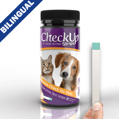 CHECKUP DIABETES CHECK FOR PETS URINE TESTING FOR DOGS & CATS (50 STRIPS)