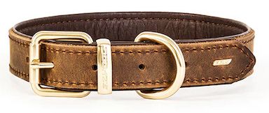 Ezydog Oxford Leather Collar Brown Xlarge Dog