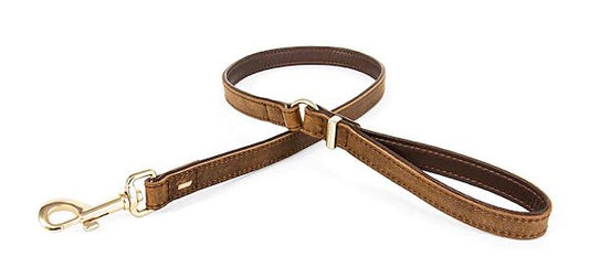 Ezydog Oxford Leather Leash Brown Dog