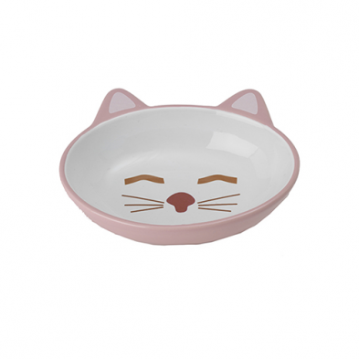 PetRageous® Sleepy Kitty 5.5" Pink Dish