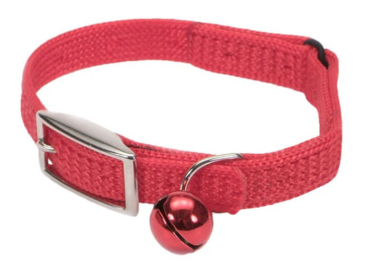 Sassy Snag Proof Nylon Safety Collar Red Cat 3/8x12In