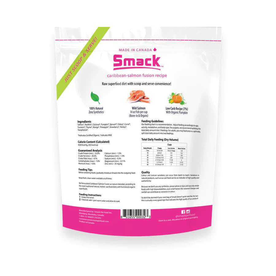 Smack Raw Dehydrated Caribbean-Salmon Fusion (DOG) 7.4OZ