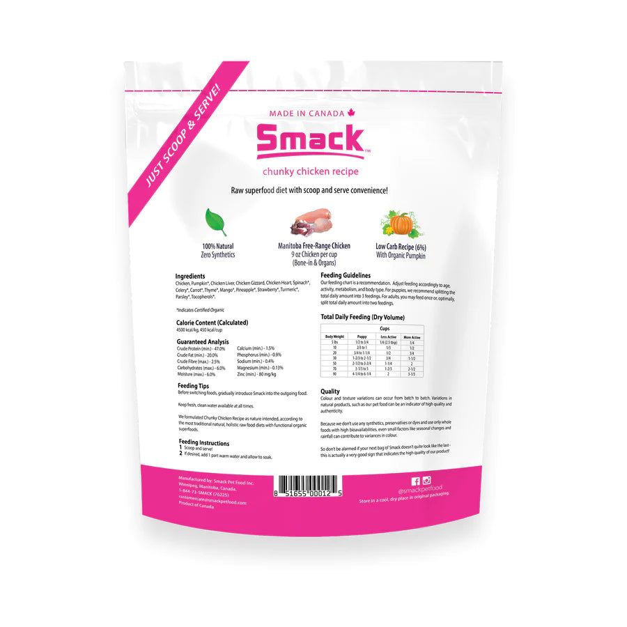 Smack Raw Dehydrated Chunky Chicken (DOG) 5.5LB
