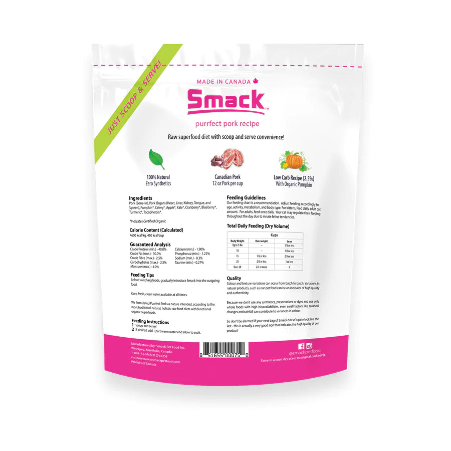 Smack Raw Dehydrated Purrfect Pork (CAT)