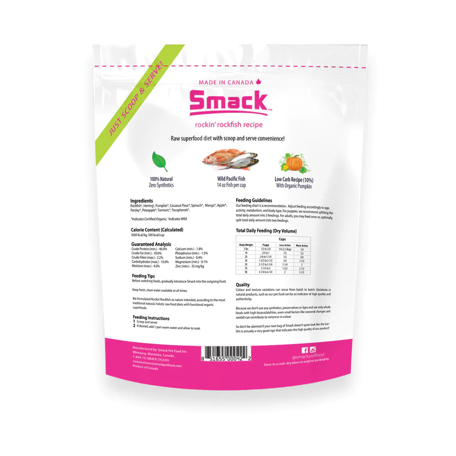 Smack Raw Dehydrated Rockin' Rockfish (DOG) 7.4OZ