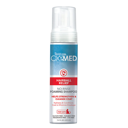 Tropiclean Oxymed Hairball Foam Shampoo