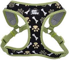 Coastal Ribbon Harness 2xs Brown Paws Bones Dog 1pc 3/8x14-16in